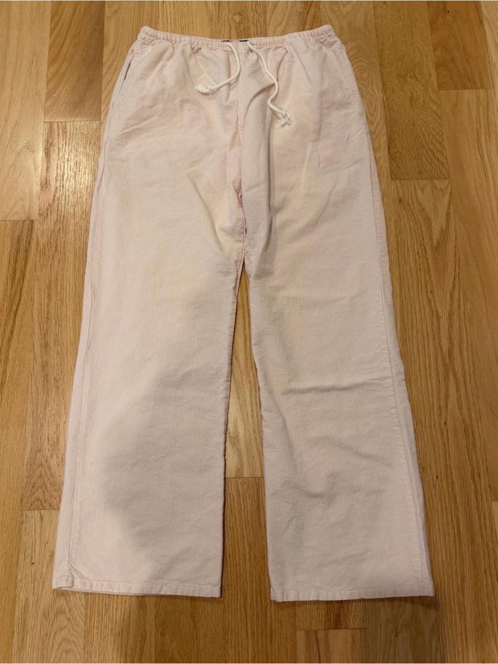 Brandy Melville Pink and White Striped Linen Pants